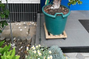 Podestbereich aus Granit Nero- Impalla